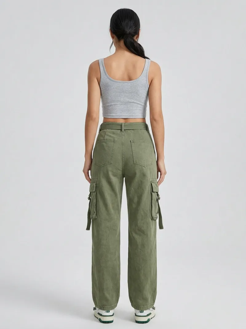 Functional Utility Style Multi Pocket Sport Look Women's Multi Pocket Cargo Pants