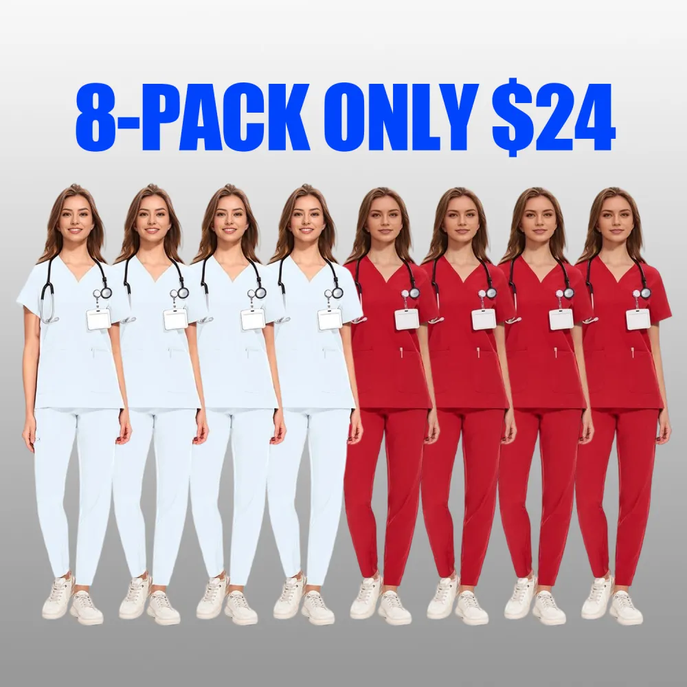 Women's V-Neck Workwear – Short Sleeve & Sleeveless Options with Inner Lining