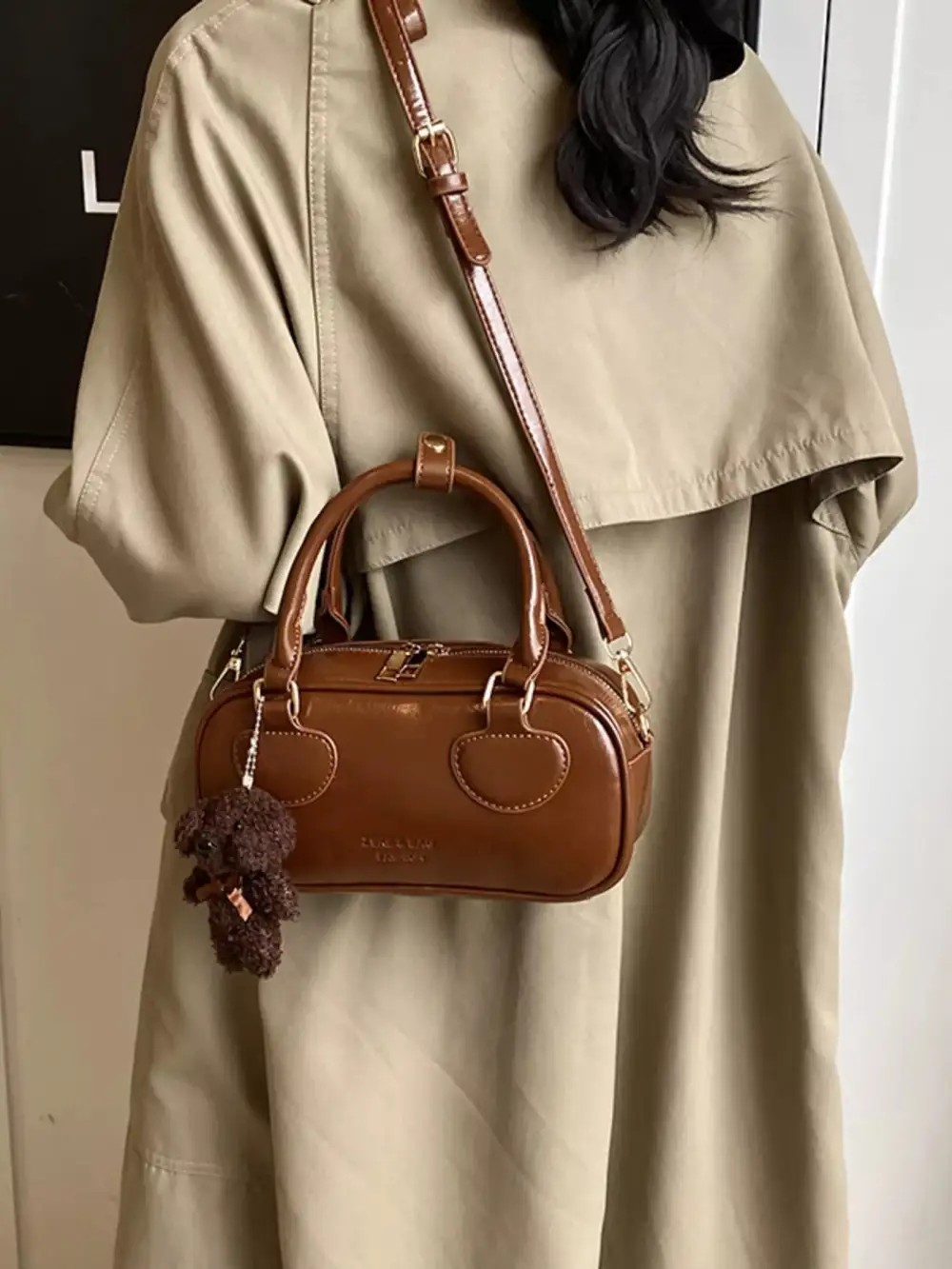 Vintage Style Crossbody Bag with Charm