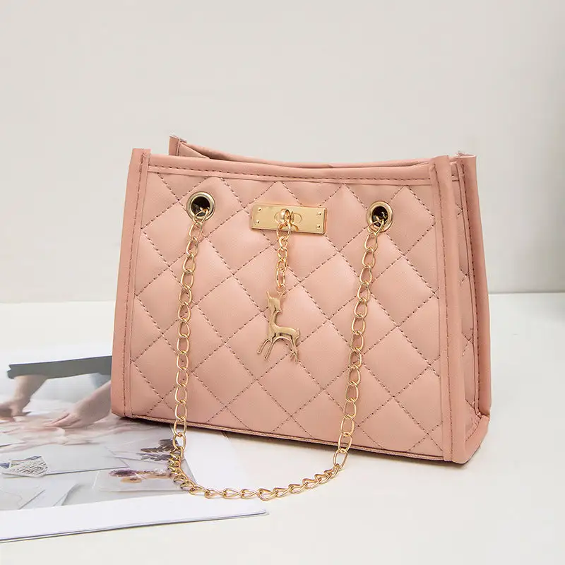 Quilted Embroidered Shoulder Bag