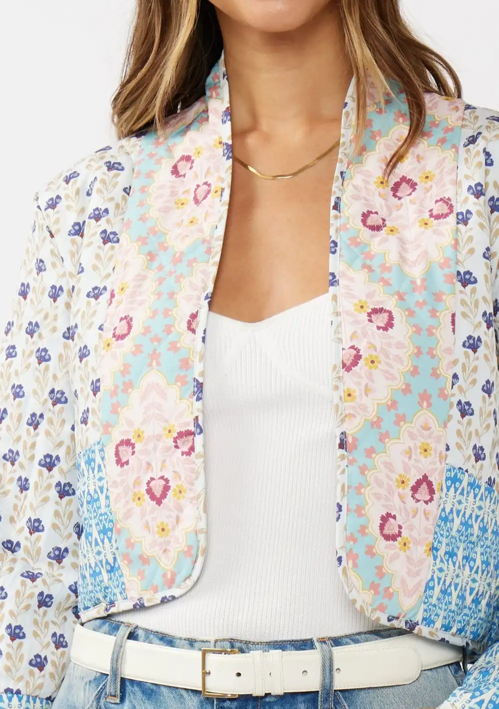 Floral Open Front Jacket