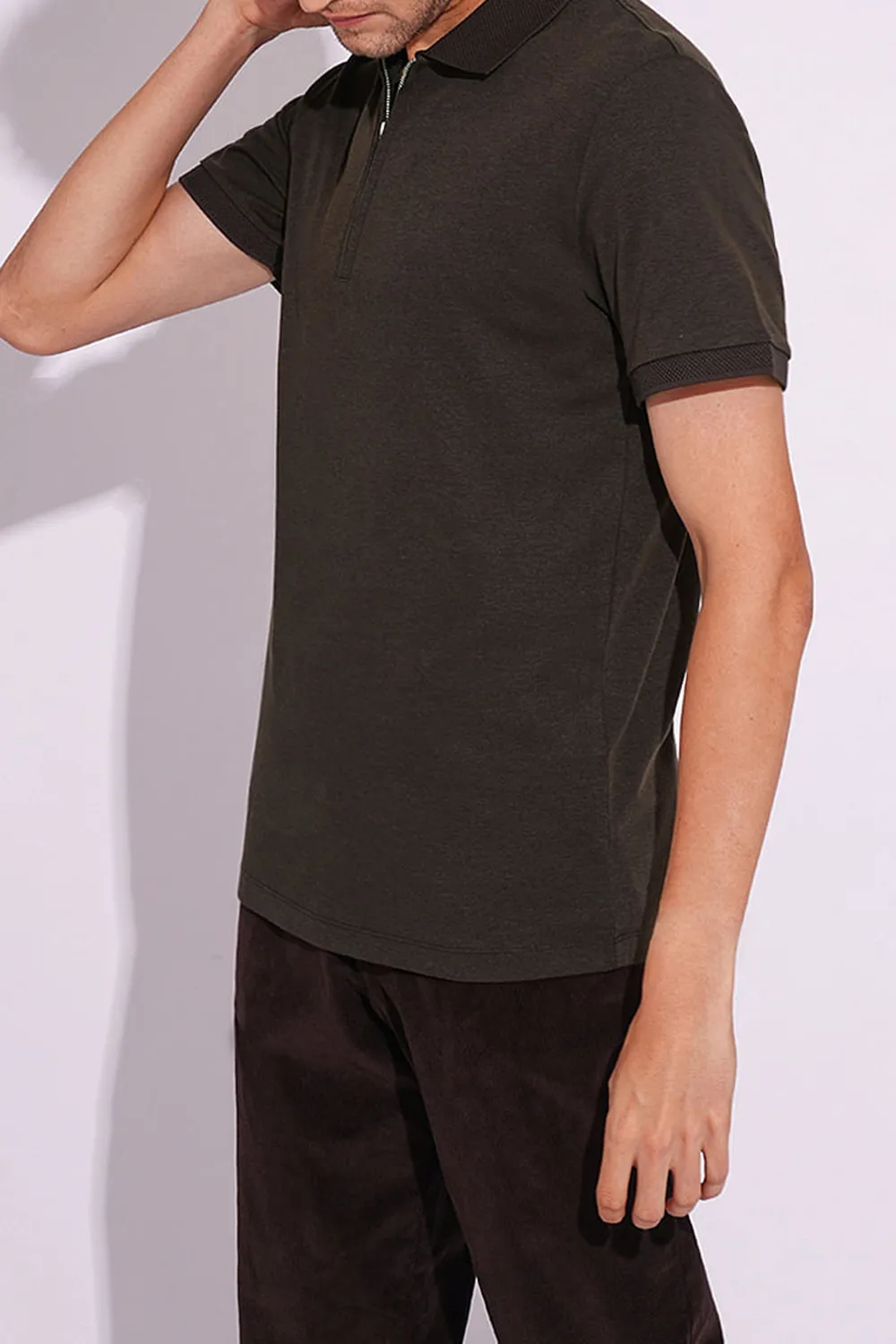 Organic Cotton Zipped Polo