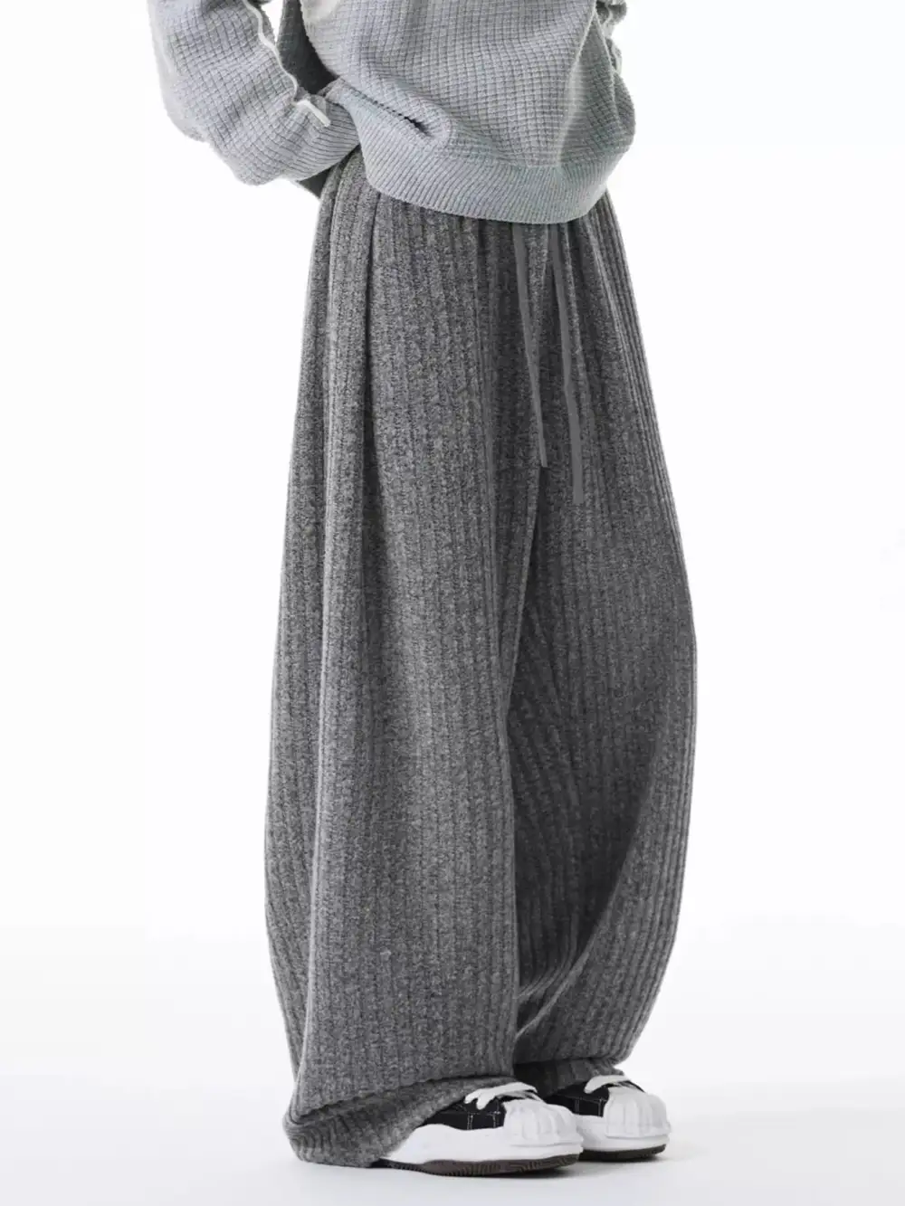 Men's Plus Size Relaxed Fit Ribbed Knit Pants