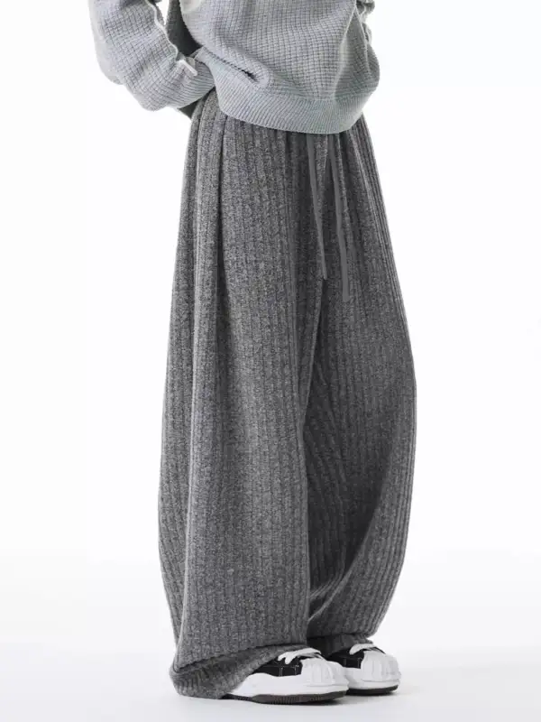 Men's Plus Size Relaxed Fit Ribbed Knit Pants
