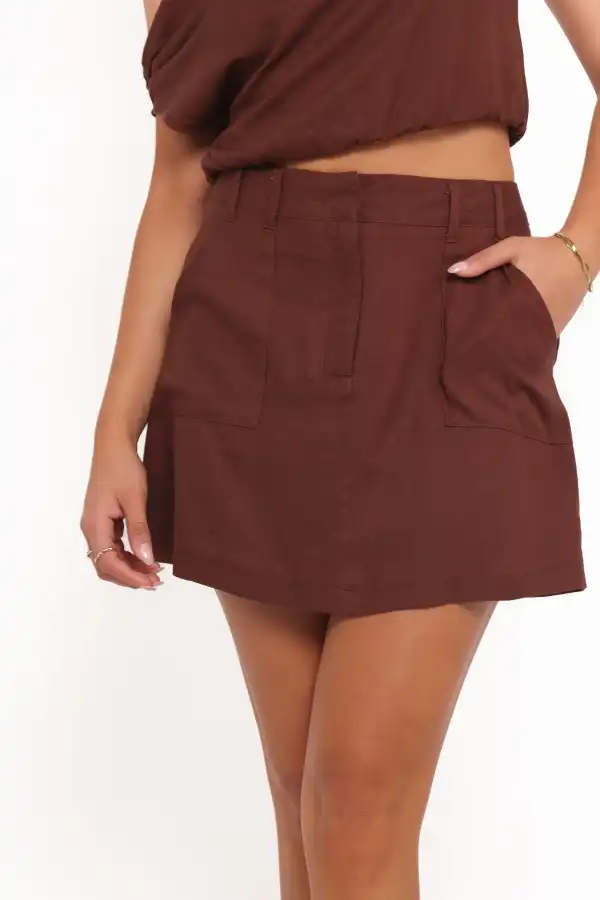 Linen High Rise Pocket Skort