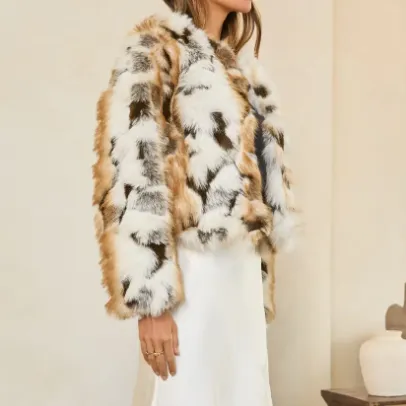 Textured Faux Fur Jacket