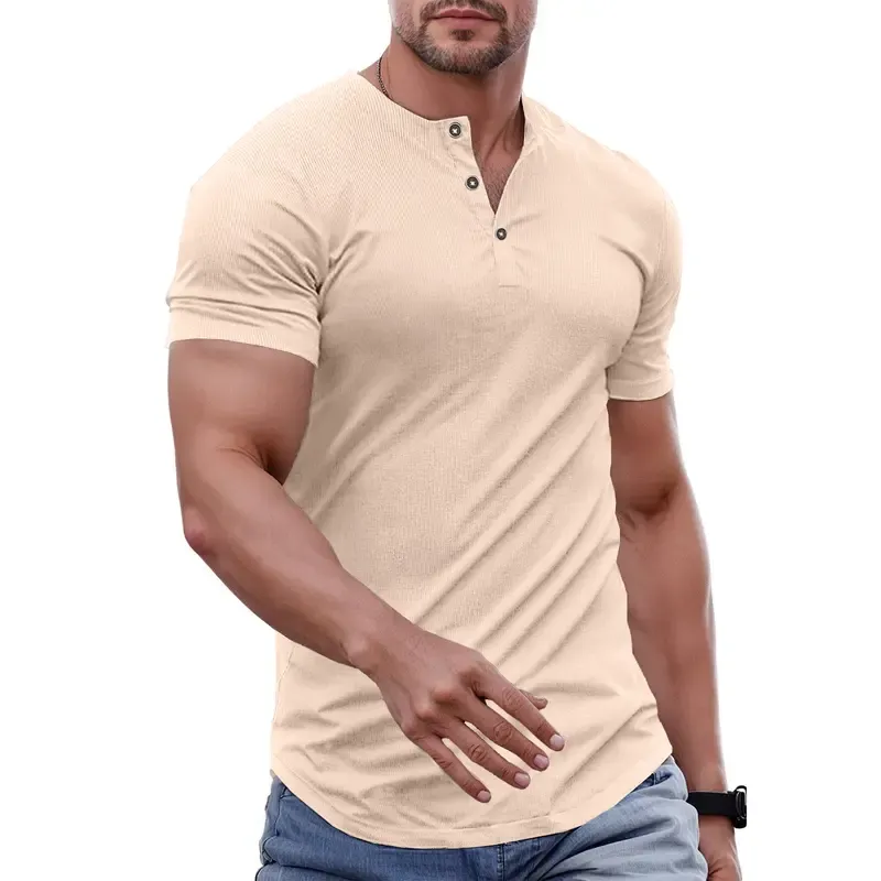 Men's Solid Color Slim Fit Longline T‑Shirt