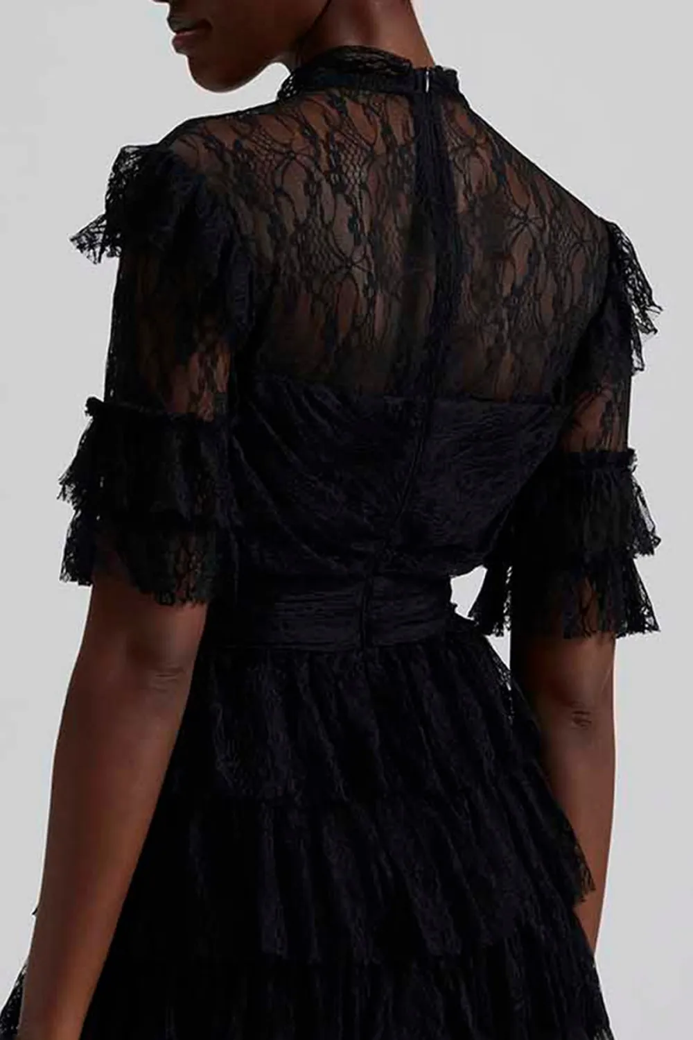 Ruffled Lace Mini Dress