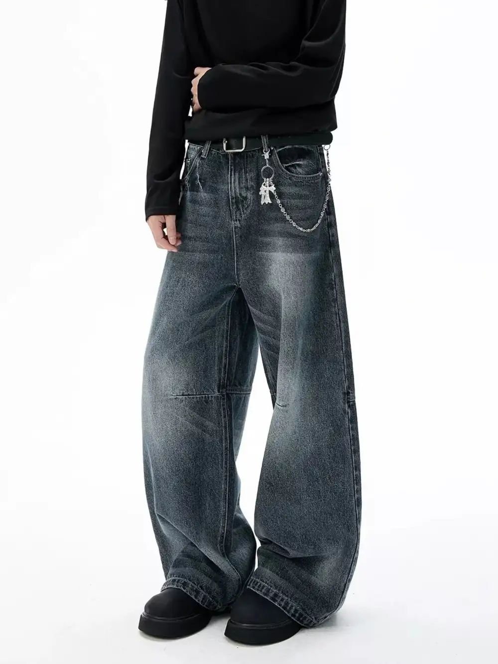 Everyday Men's Full Size Washed Wide Leg Jeans Plus Size