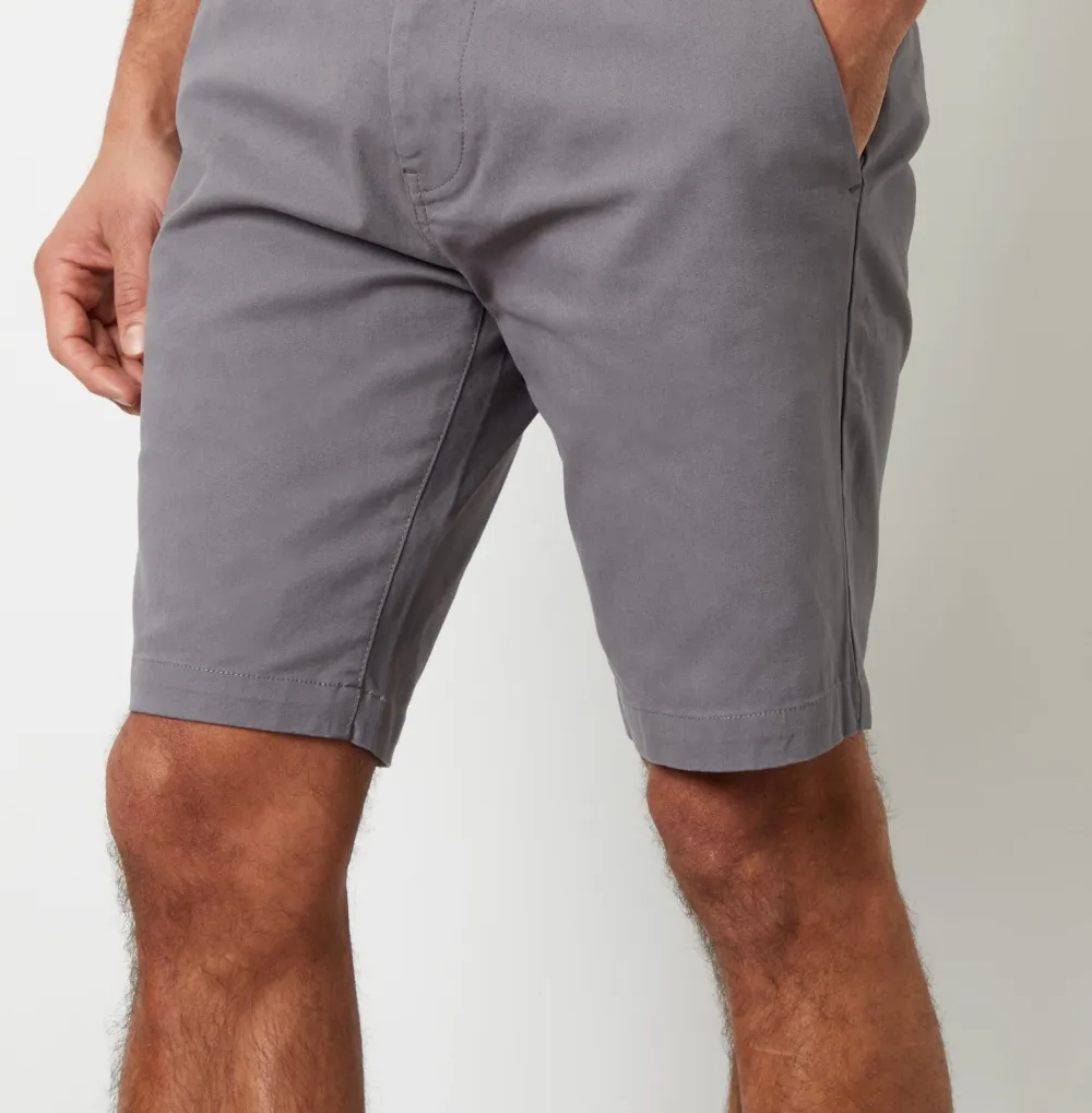 Men's Slate Gray Belted Chino Shorts