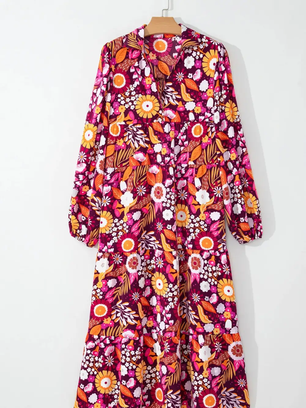 Floral Printed Pocketed Midi Dress