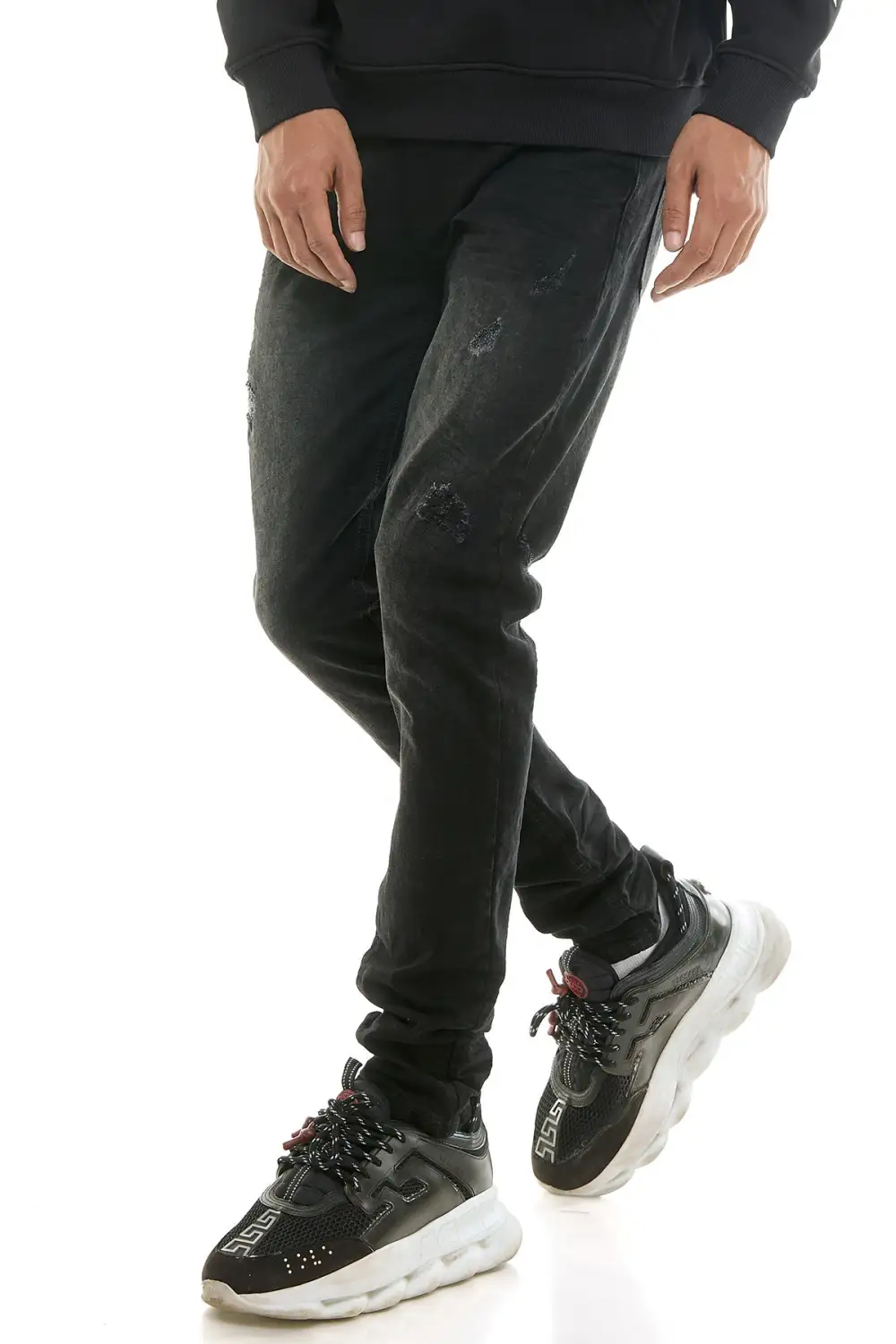 Men's Streetwear Skinny Distressed Stretch Jeans