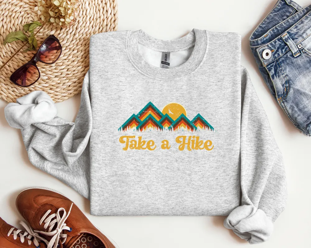 Trail Hike Graphic Crewneck Sweatshirt