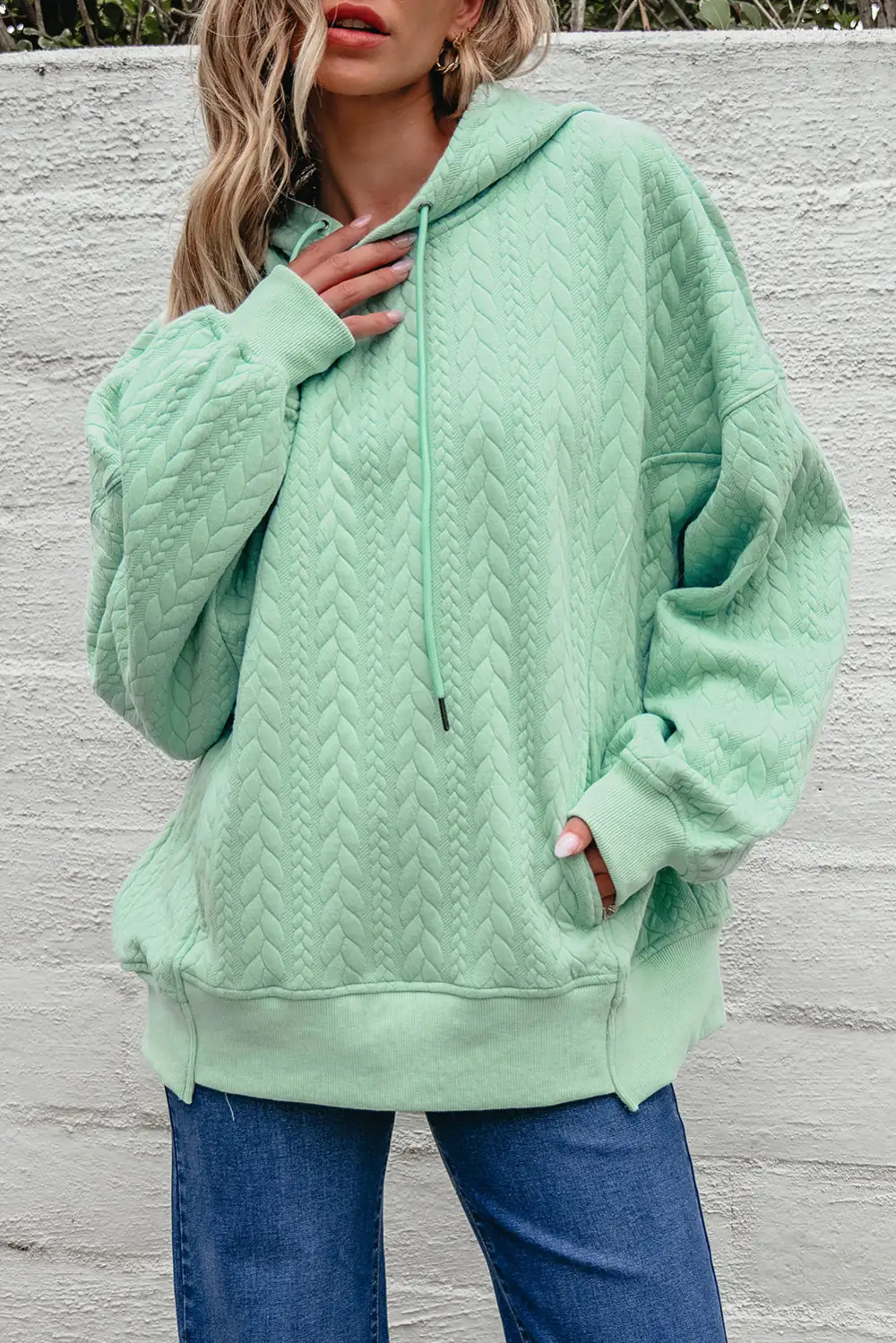 Relaxed Textured Hoodie