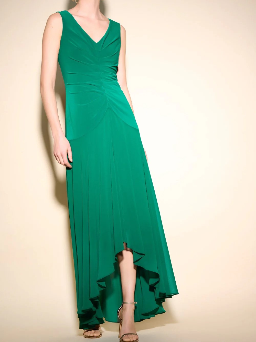 Emerald Green Asymmetric Maxi Dress