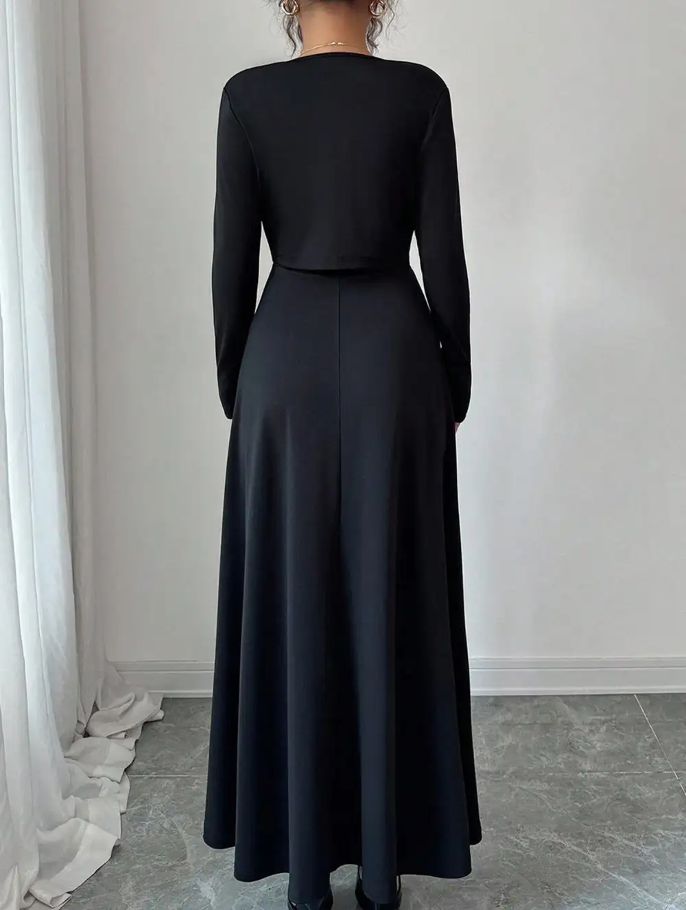Knit Cardigan Slip Dress Set