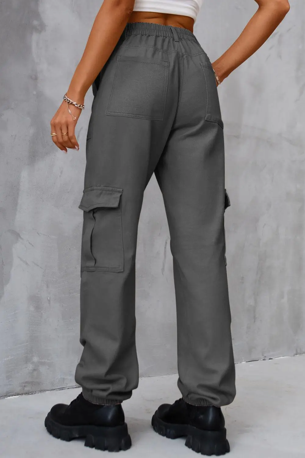 Utility High Waist Pocketed Denim Jeans