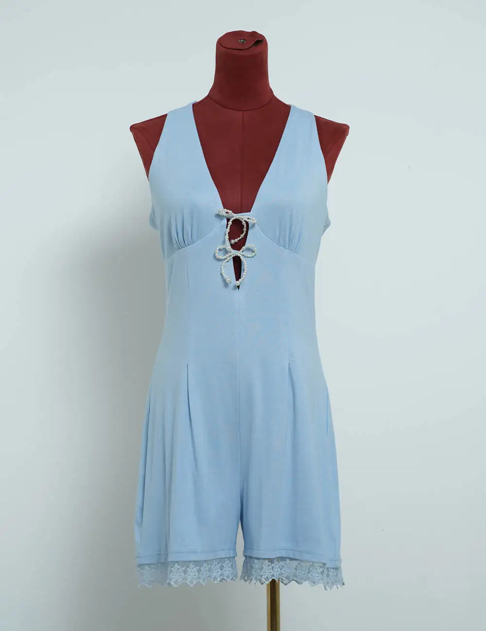 Chic V Neck Sleeveless Solid Color Tank Romper