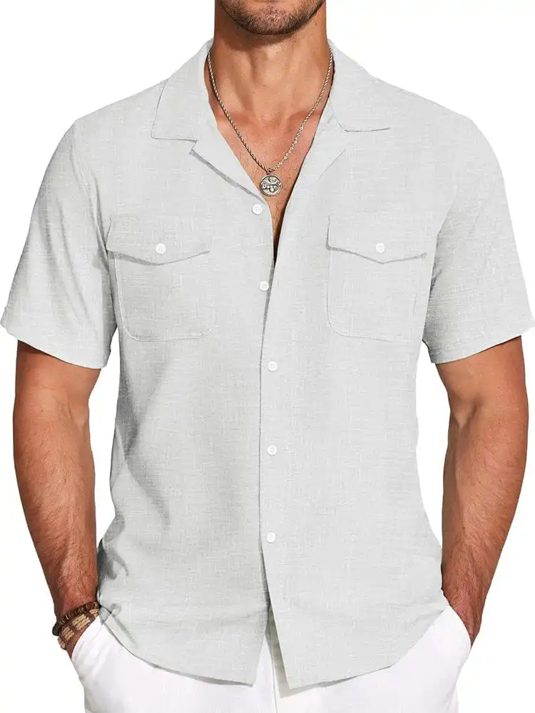 Casual Cuban Collar Summer Shirt Jeans