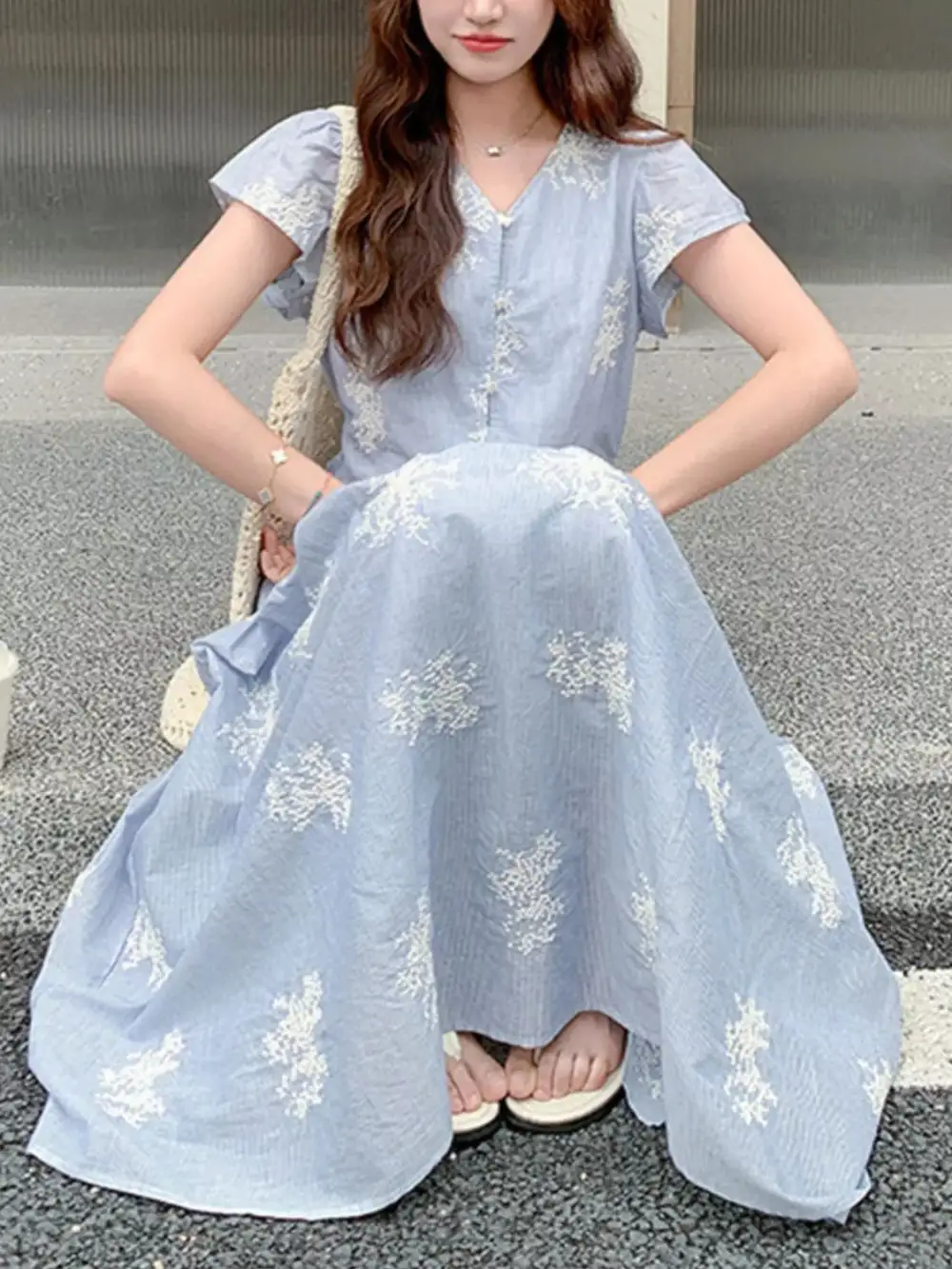 Balanced Detail Tiered Midi Dress