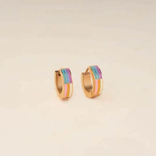 Rainbow Chunky Earring Gold