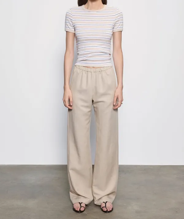 Stripe Classic S/S Tee Wheat/white Stripe