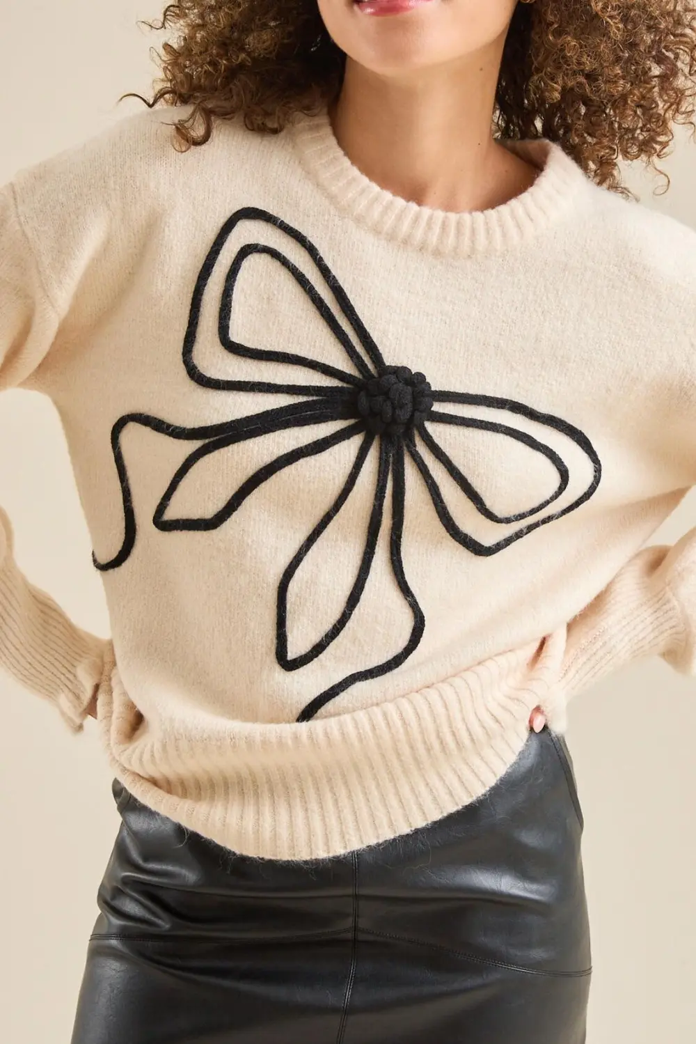 Braided Bow Sweater