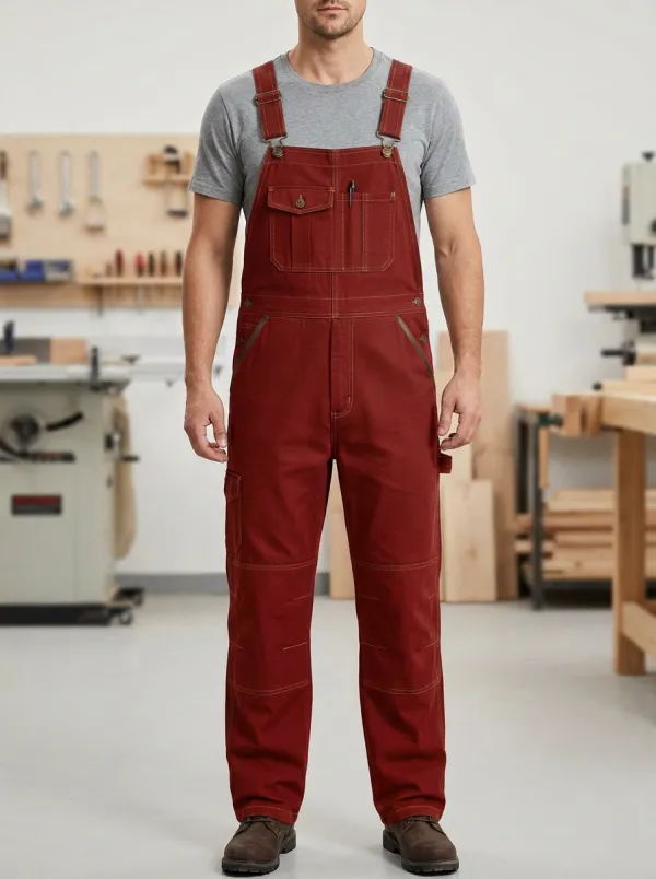 Men's Modern Multi-Pocket Carpenter Bib Work Overalls