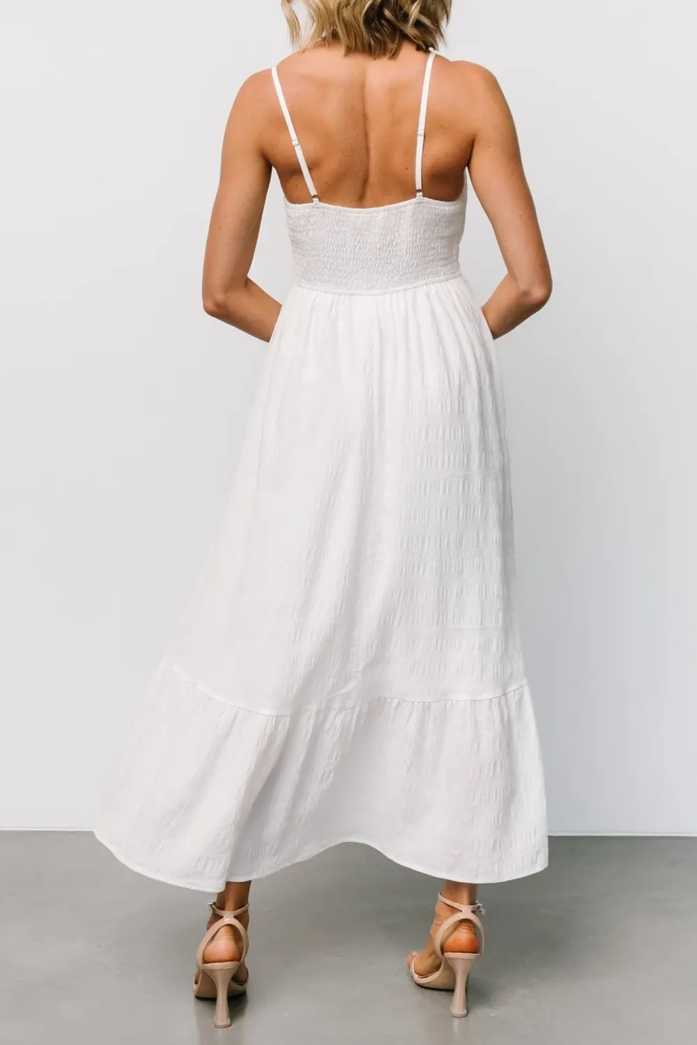 Simple Solid Color Flowing High Waist Dress