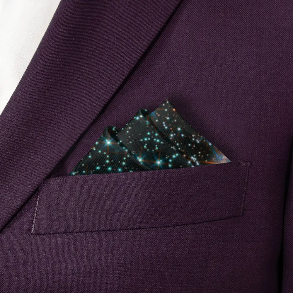 Versatile Composed Space Motif Pocket Square