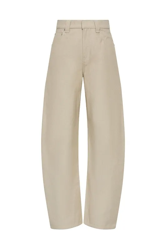 Light Khaki Cotton Carpenter Barrel Pants