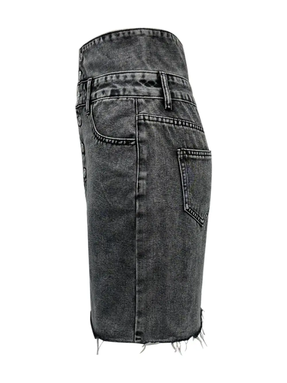 Layered Button Front Skirt