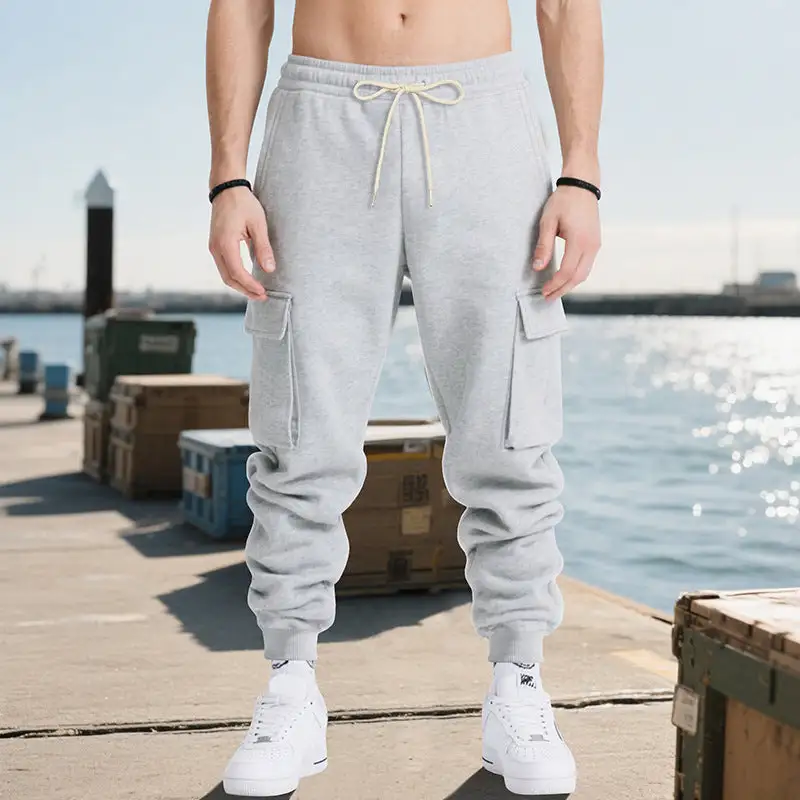 Men's Cargo Jogging Pants with Multiple Pockets and Elastic Waistband Cargo Pants