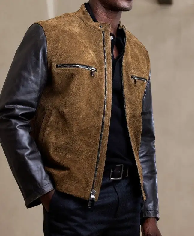 Layered Modern Suede Leather Jacket
