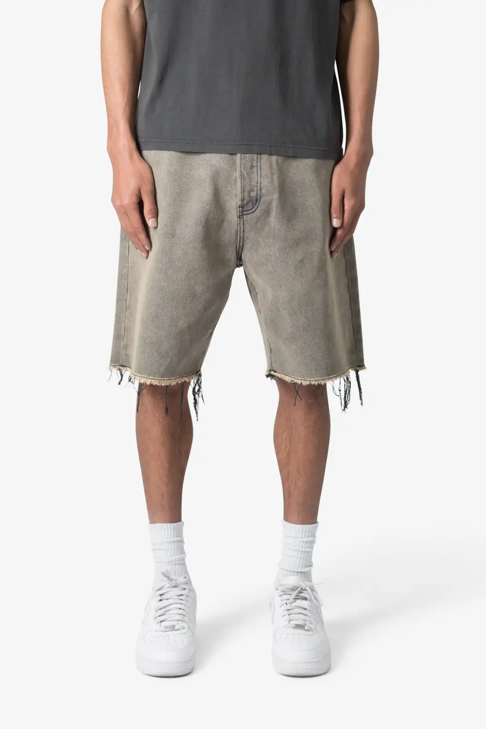 Distressed Mineral Denim Shorts
