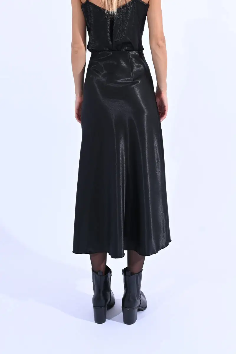 Satin Slip Midi Skirt
