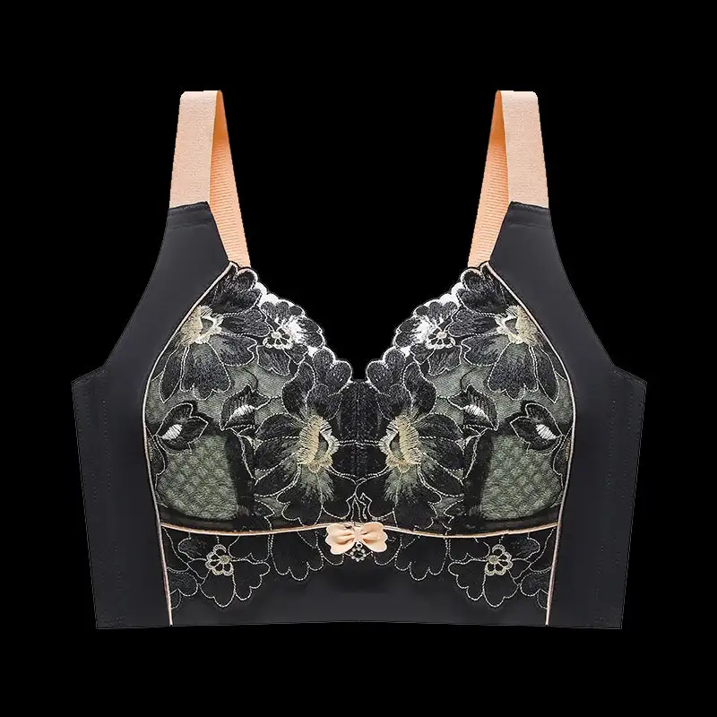 Embroidered Floral Bustier Bra