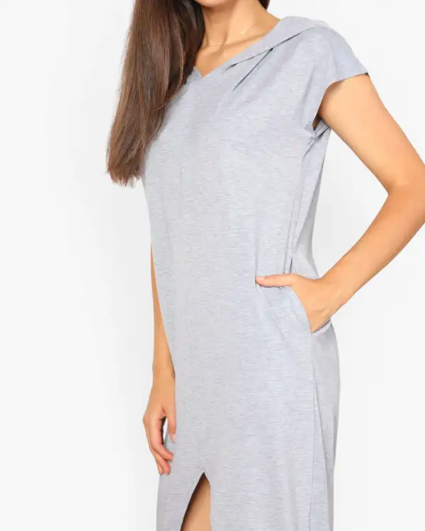 Hooded Midi T-Shirt Dress