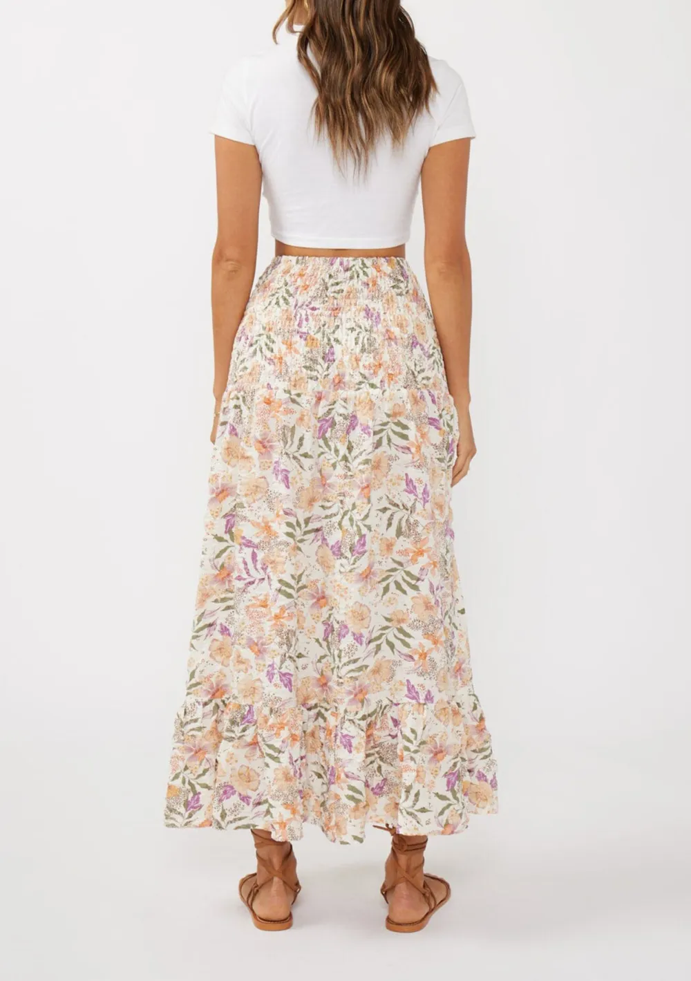 Ruffle Smocked Waist Skirt