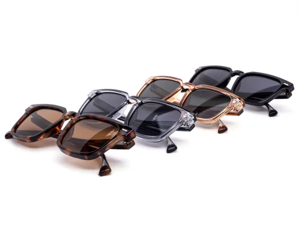 12-Pack Minimalist Square Assorted Daily Sunglasses