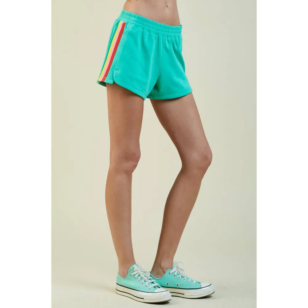 Polished Striped Casual Shorts