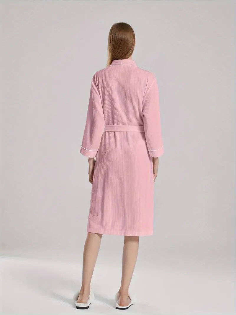 Waffle Weave Cotton Bath Robe
