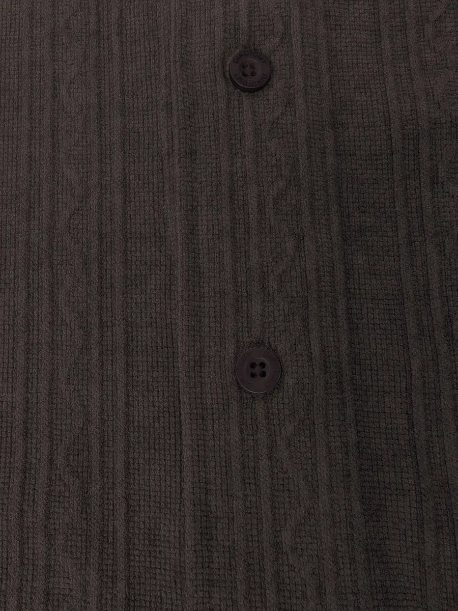 Velour Knit Open Collar Shirt
