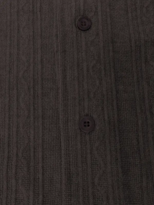 Velour Knit Open Collar Shirt