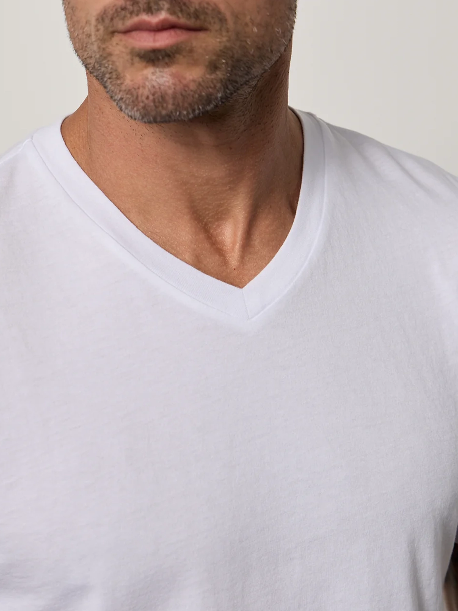 Men's Fashion Cotton V-Neck Solid Short Sleeve T-Shirt