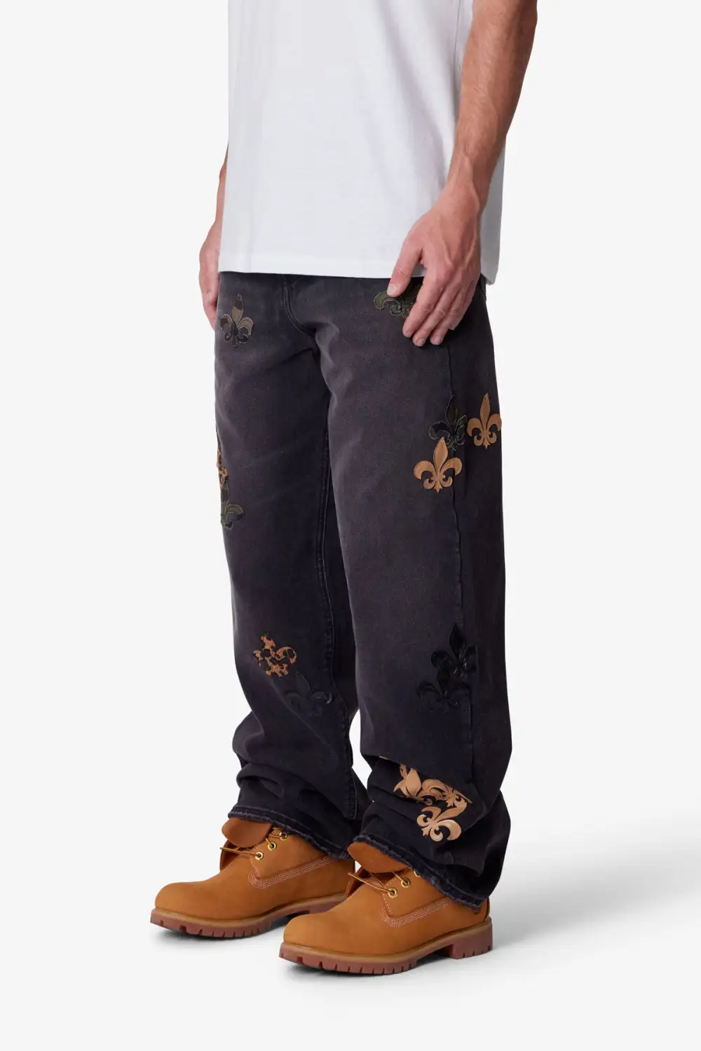 Relaxed Ultra Baggy Floral Detail Jeans