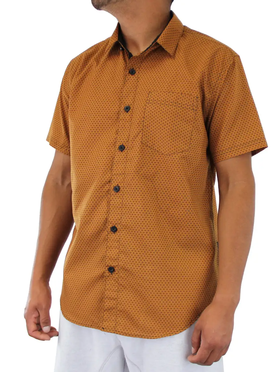 Diamond Print Printed Men's Button Down Shirt