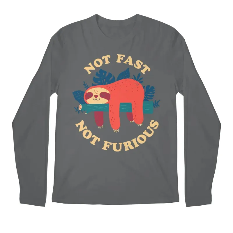 Men's Cartoon-Patterned Sloth-Print Crewneck Hoodie