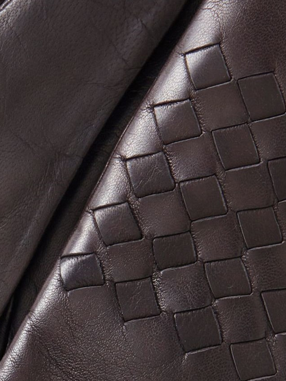 Diamond-Patterned Leather Gloves