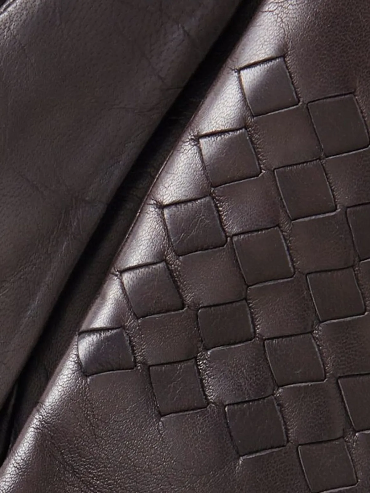 Diamond-Patterned Leather Gloves